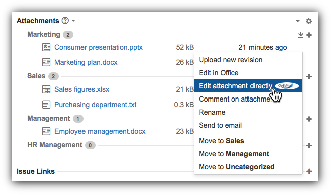 GoEdit within Smart Attachments in Jira